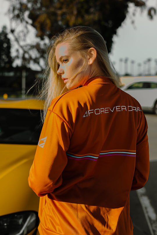 Neon orange bomber jacket store