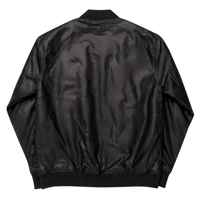 Forever Drift Unisex Faux (Vegan) Leather Bomber Jacket - Black/Brown