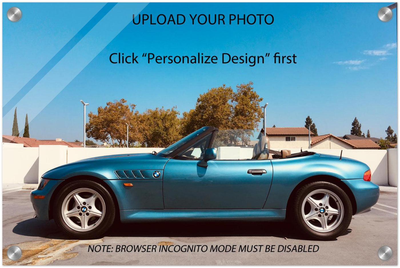 Personalized Landscape Acrylic Print Poster (Upload Your Ride)