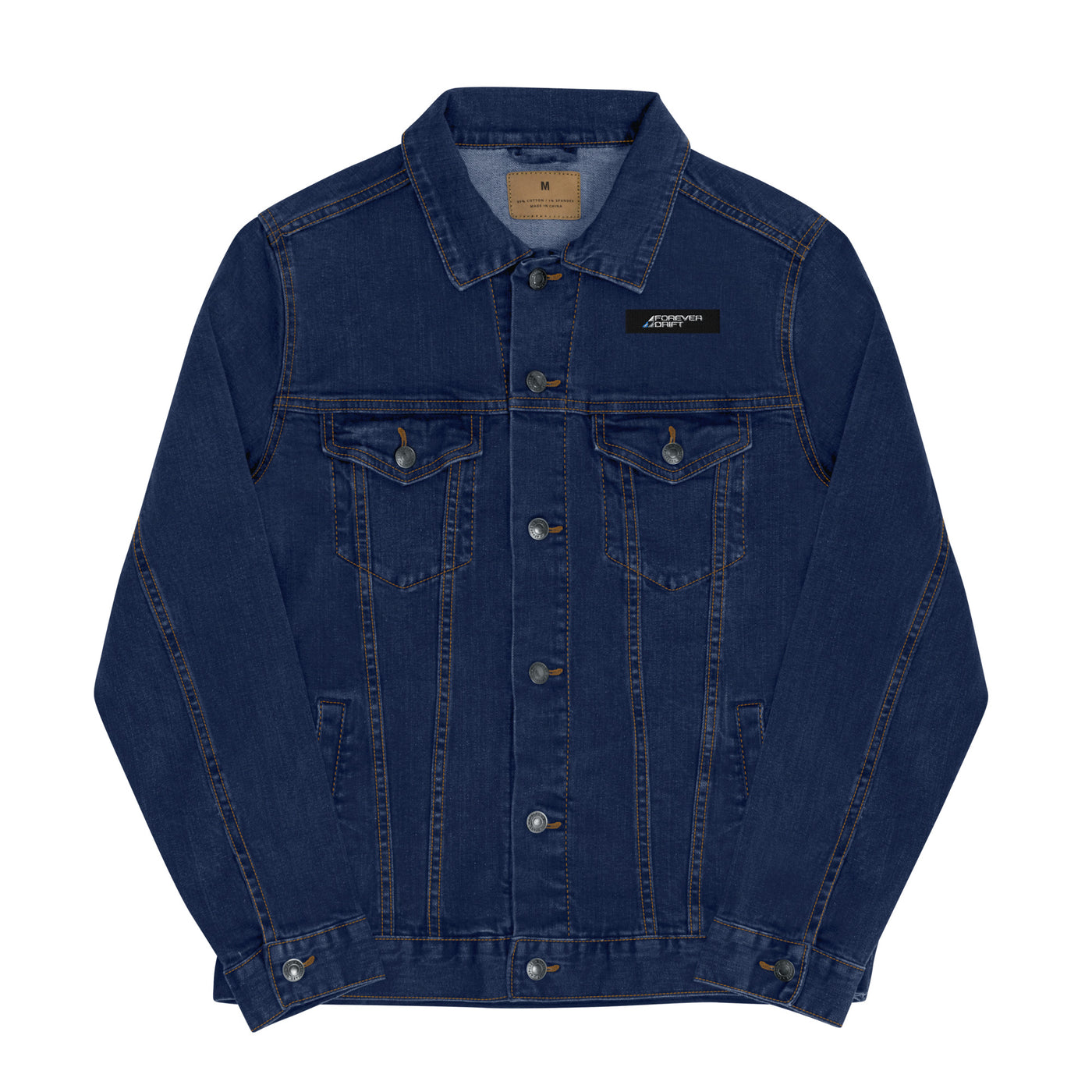 Forever Drift Classic Unisex Denim Jacket - Sunset Neon - Black/Blue/White